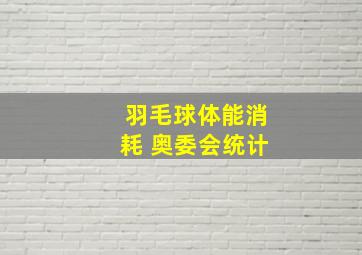 羽毛球体能消耗 奥委会统计